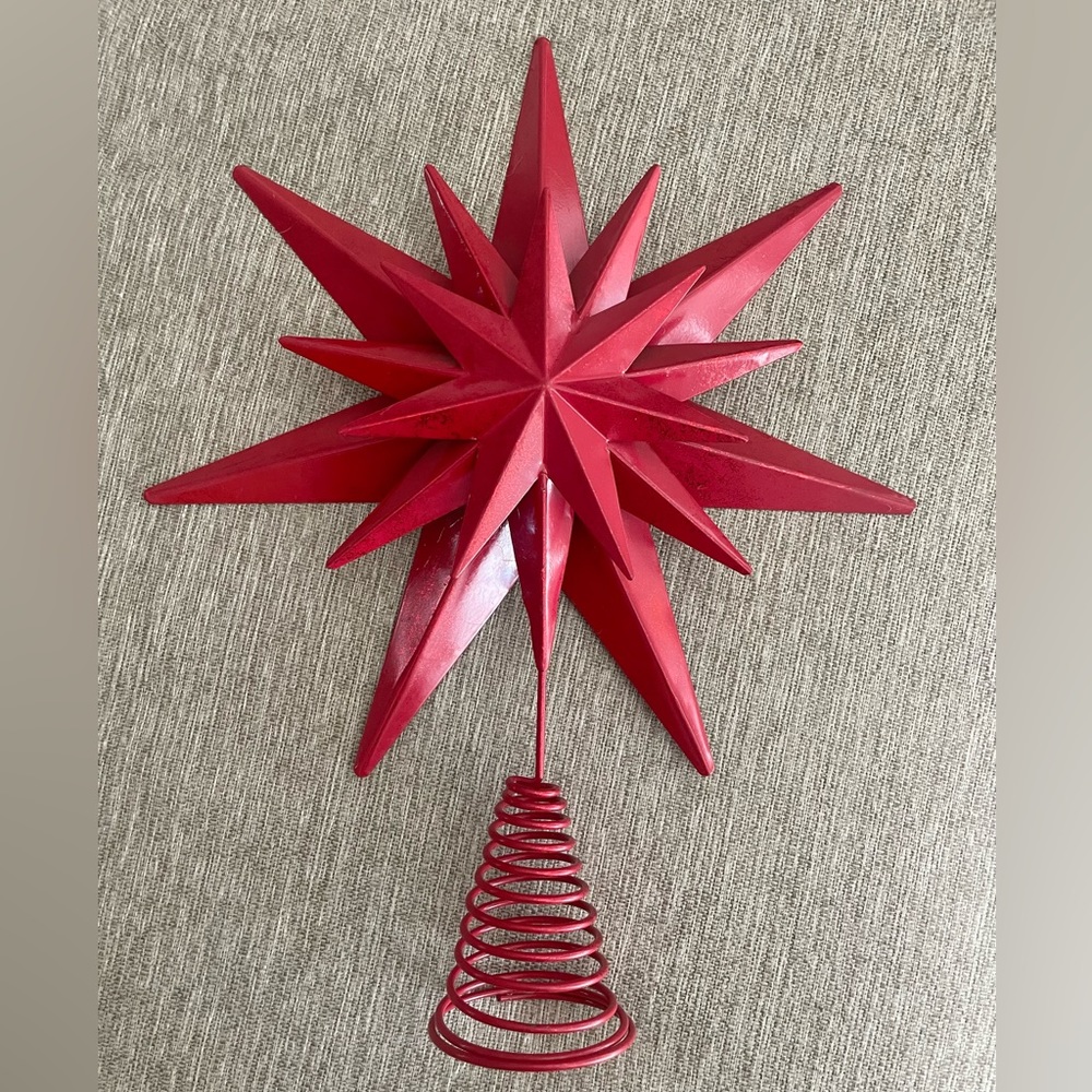 SOLD - Red Christmas Tree Star Topper